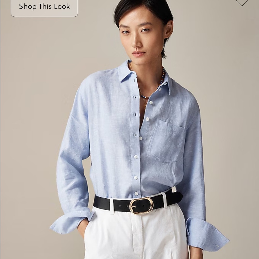 J crew French blue Garçon classic shirt in Baird McNutt Irish linen - Picture 2 of 5